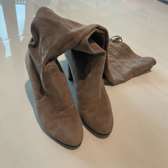 Stuart Weitzman Grey Suede Over-The-Knee Boots - Picture 2 of 6